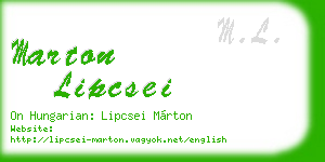 marton lipcsei business card