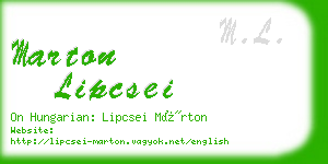 marton lipcsei business card